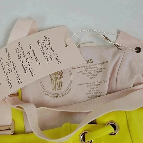 We are HAH bare Bones Neon yellow adjustable Bikini - Picture 5 of 10
